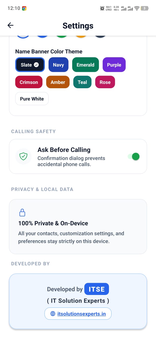 ITSE Dialer Customization Settings